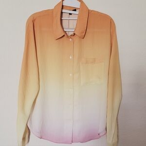 MAJE Ombre Yellow and Pink Women's Top Sz 2